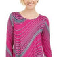 JM Women's Collection Swirl-Print 3/4-Sleeve T-Shirt Medium Red Size Extra Large