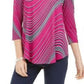 JM Women's Collection Swirl-Print 3/4-Sleeve T-Shirt Medium Red Size Extra Large