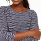 JM Collection Women's Printed Embellished Top  Blue Size Small