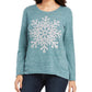 Style & Co Women's Snowflake Graphic Sweatshirt Green Size Small