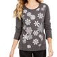 Style & Co Women's Snowflake Embellished Sweatshirt Gray Size XX-Large