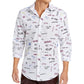 INC International Concepts Men's Expressions Print Shirt White Size Small