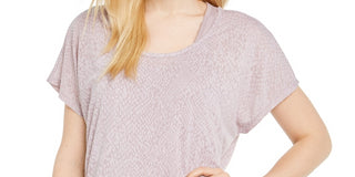 Ideology Women's Snake Print Burnout Layered T-Shirt Pink Size X-Small