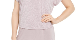 Ideology Women's Snake Print Burnout Layered T-Shirt Pink Size X-Small