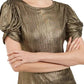 INC International Concepts Women's Metallic Puff Sleeve Top Gold Size Small