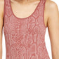 INC International Concepts Women's Snake-Embossed Top Pink Size 34X16