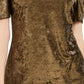 INC International Concepts Women's Velvet Puff Sleeve Top Gold Size Small