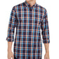 Club Room Men's Stretch Plaid Shirt Navy Size Small