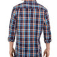 Club Room Men's Stretch Plaid Shirt Navy Size Small