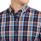 Club Room Men's Stretch Plaid Shirt Navy Size Small