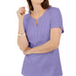 Karen Scott Women's Woven Split-Neck Top Turq/Aqua Size X-Small