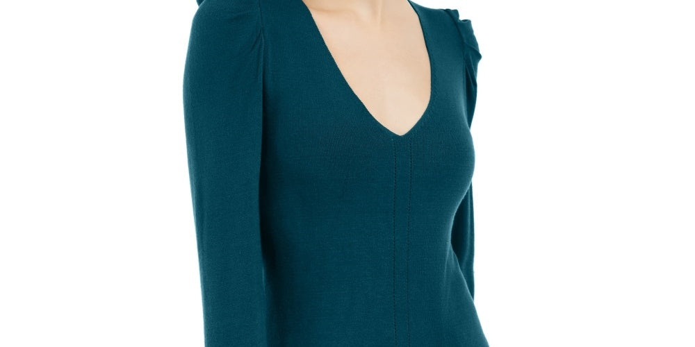 INC International Concepts Women's Puff Sleeve Sweater Tunic Green Size X-Large