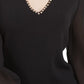 INC International Concepts Women's Studded Keyhole Sweater Black Size Small