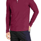Alfani Men's Lightweight Ribbed Quarter-Zip Pullover Red Size Small