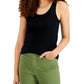 Style & Co Women's Cotton Tank Top Black Size Medium