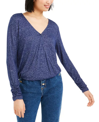 Bar III Women's Cutout Surplice Top Purple Size XX-Large