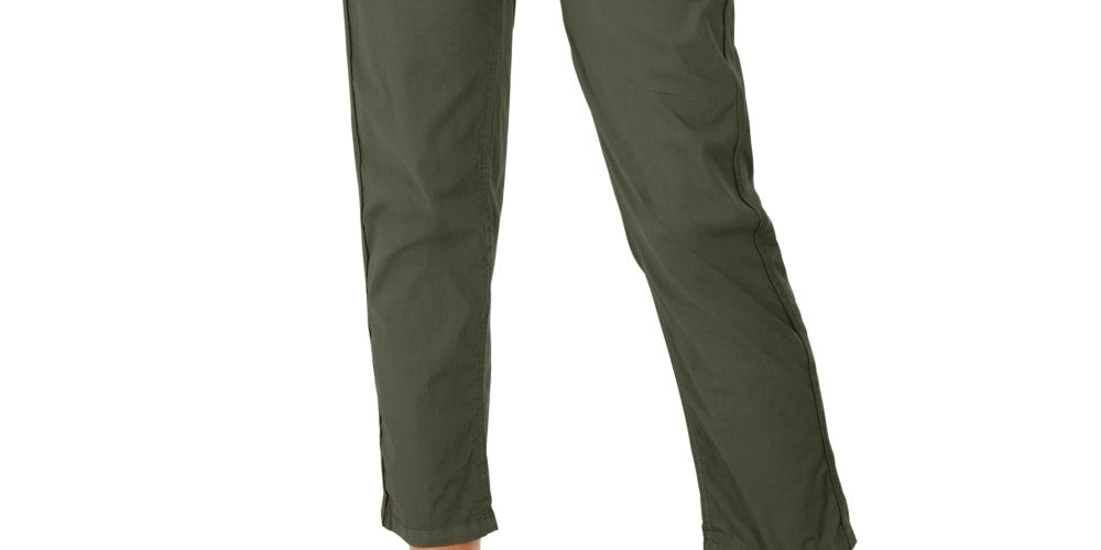 Style & Co Women's Pull On Cuffed Utility Pants Green Size 8