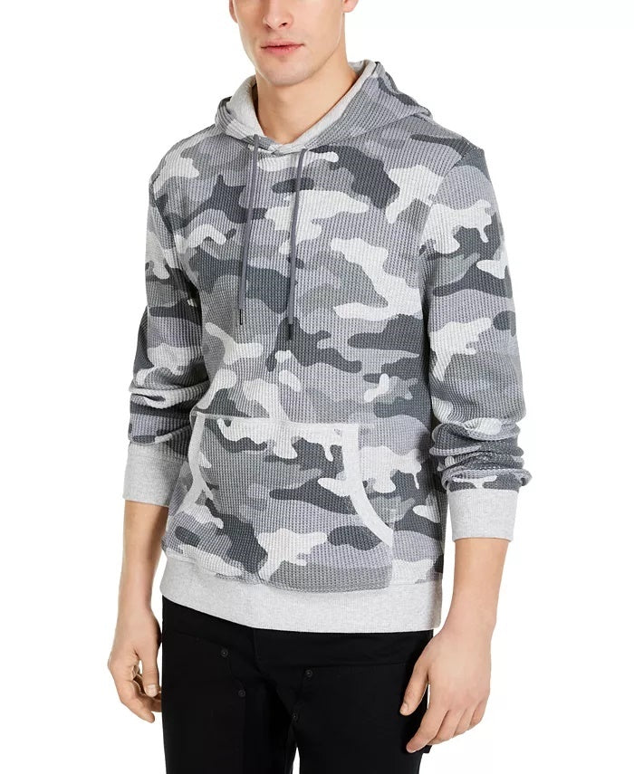 Sun + Stone Men's Camouflage Long Sleeve Fit Draw String Thermal Sweater Grey Size XX-Large