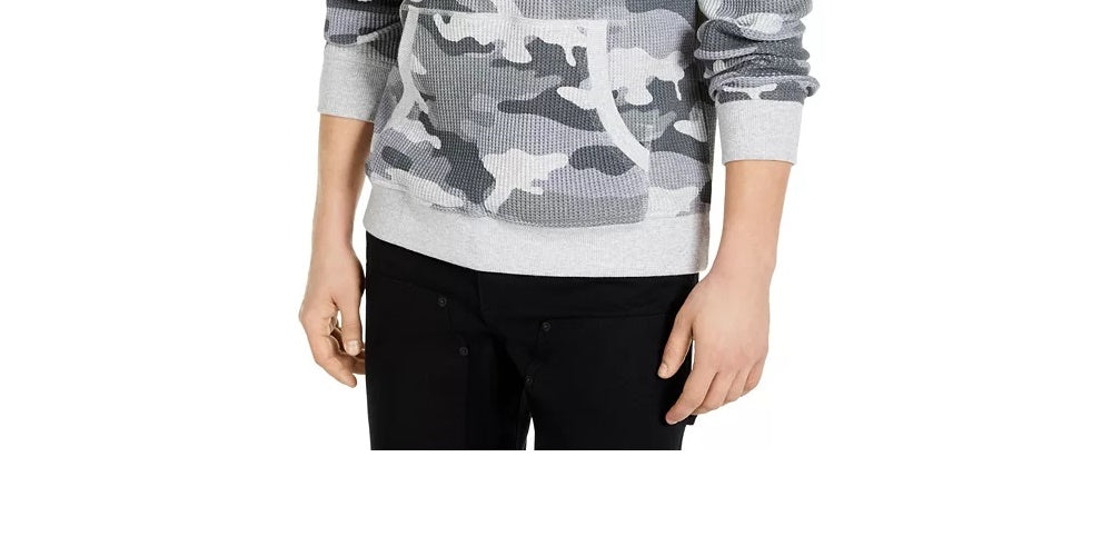 Sun + Stone Men's Camouflage Long Sleeve Fit Draw String Thermal Sweater Grey Size XX-Large