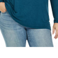 Style & Co Women's Plus Size Crochet-Trim Top Green Size 0X