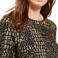 INC International Concepts Women's Sweater Large Pullover Animal Print Metallic Gold Size Large