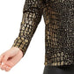 INC International Concepts Women's Sweater Large Pullover Animal Print Metallic Gold Size Large