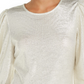 INC International Concepts Women's Puff Sleeve Shine Top Gold Size X-Large
