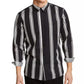 Sun + Stone Men's Striped Collared Classic Fit Dress Shirt Black Size XX-Large