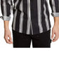 Sun + Stone Men's Striped Collared Classic Fit Dress Shirt Black Size XX-Large