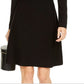 INC International Concepts Women's Asymmetrical Neck Sweater Dress Black Size Medium