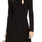 INC International Concepts Women's Asymmetrical Neck Sweater Dress Black Size X-Large