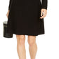 INC International Concepts Women's Asymmetrical Neck Sweater Dress Black Size X-Large