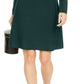 INC International Concepts Women's Asymmetrical Neck Sweater Dress Green Size X-Large