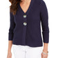 JM Collection Women's Statement Button Cardigan Blue Size Petite XL