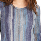 Style & Co Women's Striped Bell-Sleeve Top Purple Size Large