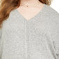 Style & Co Women's Plus Tie Hem Sweater Grey Size 1X