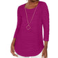 JM Collection Women's Wavy Textured Knit Top Pink Size XX-Large