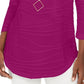 JM Collection Women's Wavy Textured Knit Top Pink Size XX-Large