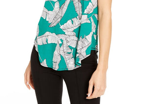 Alfani Women's Printed T-Shirt Green Size Small
