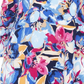 JM Collection Women's Ascension Flora Printed 3/4-Sleeve T-Shirt Blue Size Medium