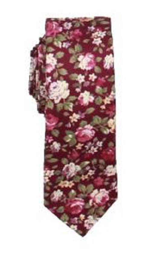 Bar III Men's Chester Floral Usi Neck Tie Pink Size Regular