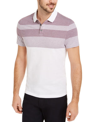 Alfani Men's Twill Striped Polo Shirt Natural Size X-Large