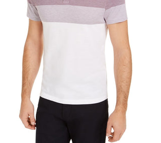 Alfani Men's Twill Striped Polo Shirt Natural Size X-Large