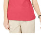 Karen Scott Women's Lace Up Layered Look Top Pink Size Small