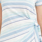 Style & Co Women's Striped Tie Side Top Blue Size Large