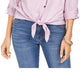 Style & Co Women's Eyelet Pocket Tie Front Top Purple Size Medium