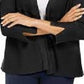 JM Collection Women's Mixed Ribbed Split Sleeve Cardigan Black Size Large