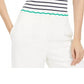 Maison Jules Women's Striped Crewneck Sweater White Size Large
