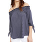 Maison Jules Women's Off-The-Shoulder Top  Navy Size Small