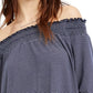 Maison Jules Women's Off-The-Shoulder Top  Navy Size Small
